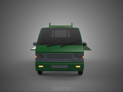 MILITARY PICKUP TRUCK CAR VEHICLE ARMY TACTICAL FLAT BED DECK Modelo 3D