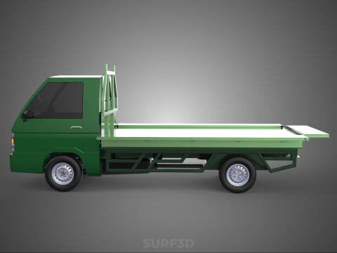 MILITARY PICKUP TRUCK CAR VEHICLE ARMY TACTICAL FLAT BED DECK Modelo 3D