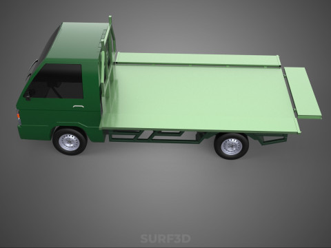 MILITARY PICKUP TRUCK CAR VEHICLE ARMY TACTICAL FLAT BED DECK Modelo 3D
