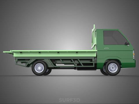 MILITARY PICKUP TRUCK CAR VEHICLE ARMY TACTICAL FLAT BED DECK Modelo 3D