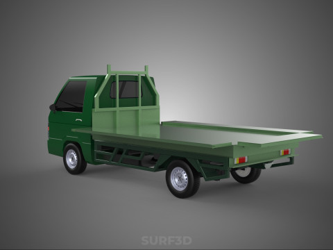 MILITARY PICKUP TRUCK CAR VEHICLE ARMY TACTICAL FLAT BED DECK Modelo 3D