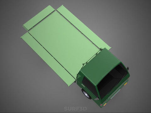 MILITARY PICKUP TRUCK CAR VEHICLE ARMY TACTICAL FLAT BED DECK Modelo 3D