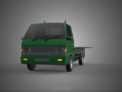 MILITARY PICKUP TRUCK CAR VEHICLE ARMY TACTICAL FLAT BED DECK Modelo 3D