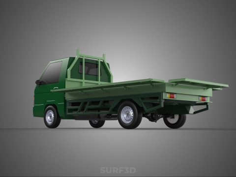 MILITARY PICKUP TRUCK CAR VEHICLE ARMY TACTICAL FLAT BED DECK Modelo 3D