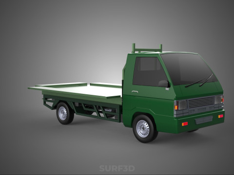MILITARY PICKUP TRUCK CAR VEHICLE ARMY TACTICAL FLAT BED DECK Modelo 3D