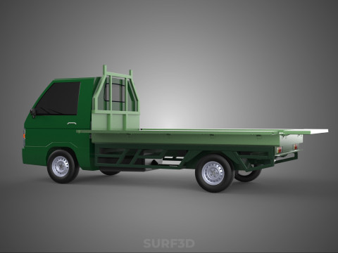 MILITARY PICKUP TRUCK CAR VEHICLE ARMY TACTICAL FLAT BED DECK Modelo 3D