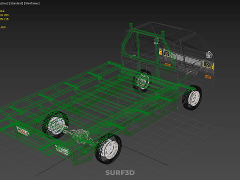 MILITARY PICKUP TRUCK CAR VEHICLE ARMY TACTICAL FLAT BED DECK Modelo 3D