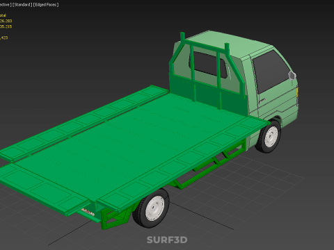 MILITARY PICKUP TRUCK CAR VEHICLE ARMY TACTICAL FLAT BED DECK Modelo 3D