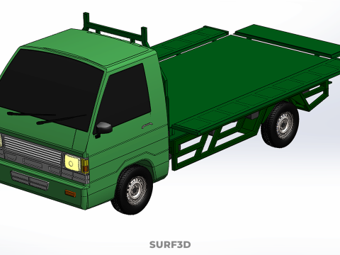 MILITARY PICKUP TRUCK CAR VEHICLE ARMY TACTICAL FLAT BED DECK Modelo 3D