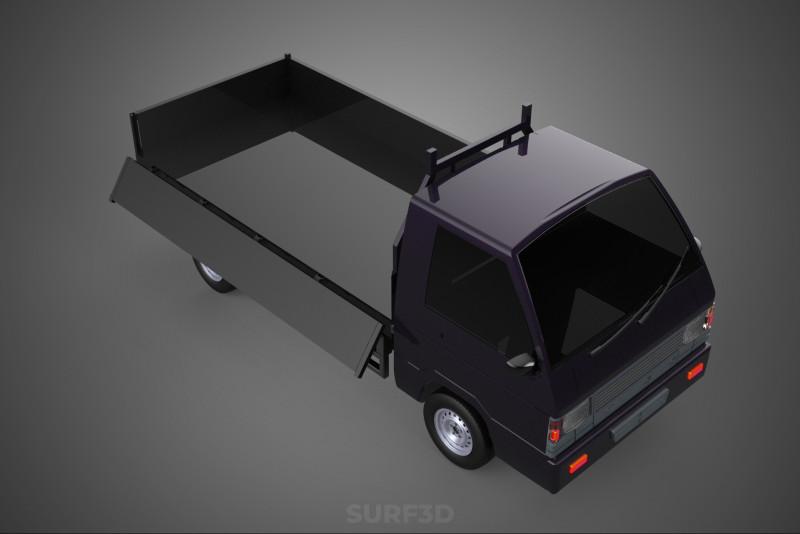 FLAT DECK BED DROP SIDE LOAD BODY GATE DOOR PICKUP TRUCK CAR BOX Modèle 3D .c4d .max .obj .3ds .fbx .stl .blend