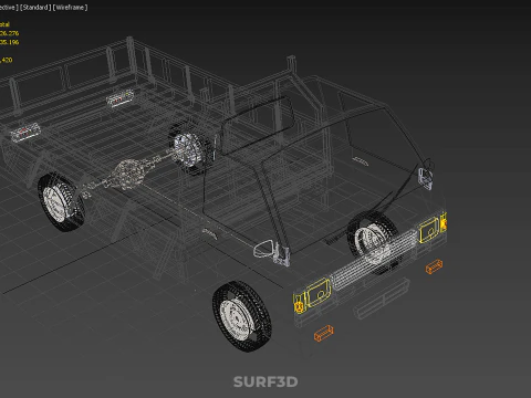 FLAT DECK BED DROP SIDE LOAD BODY GATE DOOR PICKUP TRUCK CAR BOX 3D Model