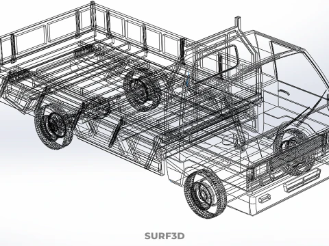 FLAT DECK BED DROP SIDE LOAD BODY GATE DOOR PICKUP TRUCK CAR BOX 3D Model