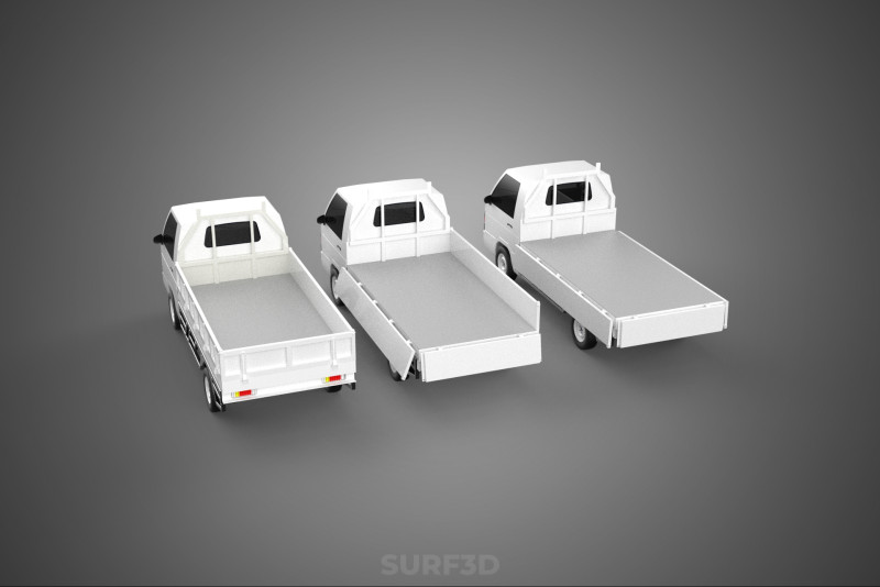 COLLECTION 3 WAY WIDE DECK DROP SIDE LOAD BED BODY PICKUP TRUCK Model 3D .c4d .max .obj .3ds .fbx .stl .blend