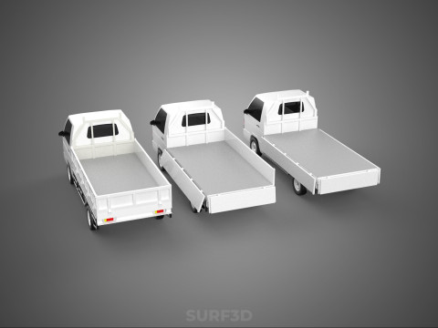 COLLECTION 3 WAY WIDE DECK DROP SIDE LOAD BED BODY PICKUP TRUCK 3D Model