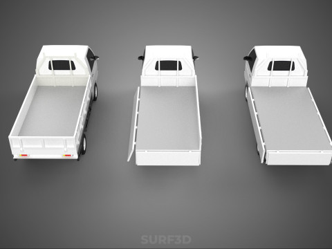 COLLECTION 3 WAY WIDE DECK DROP SIDE LOAD BED BODY PICKUP TRUCK Model 3D