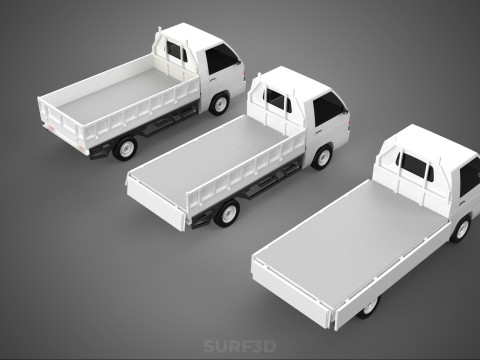COLLECTION 3 WAY WIDE DECK DROP SIDE LOAD BED BODY PICKUP TRUCK Model 3D