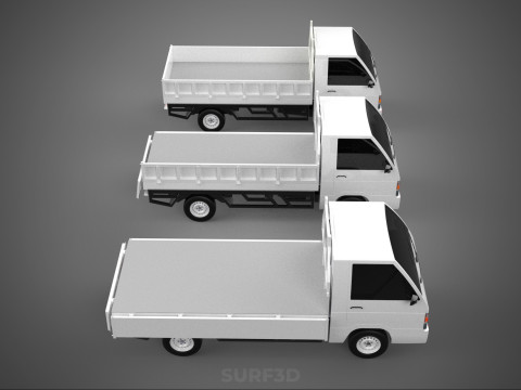 COLLECTION 3 WAY WIDE DECK DROP SIDE LOAD BED BODY PICKUP TRUCK Model 3D