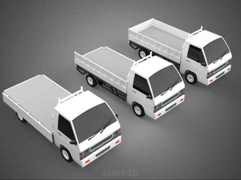 COLLECTION 3 WAY WIDE DECK DROP SIDE LOAD BED BODY PICKUP TRUCK Model 3D