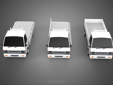 COLLECTION 3 WAY WIDE DECK DROP SIDE LOAD BED BODY PICKUP TRUCK Model 3D