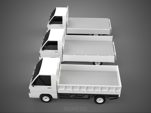 COLLECTION 3 WAY WIDE DECK DROP SIDE LOAD BED BODY PICKUP TRUCK Model 3D