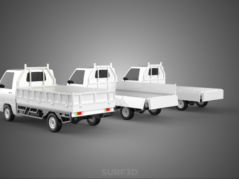 COLLECTION 3 WAY WIDE DECK DROP SIDE LOAD BED BODY PICKUP TRUCK Model 3D