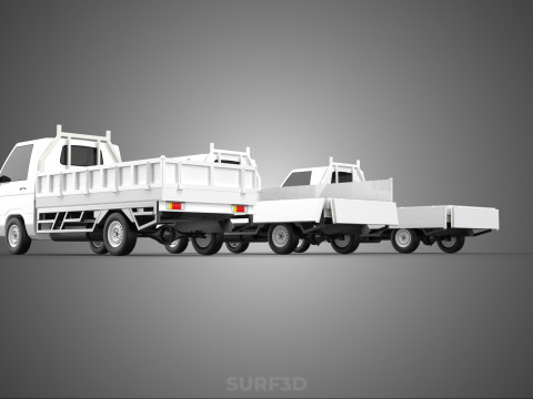 COLLECTION 3 WAY WIDE DECK DROP SIDE LOAD BED BODY PICKUP TRUCK Model 3D