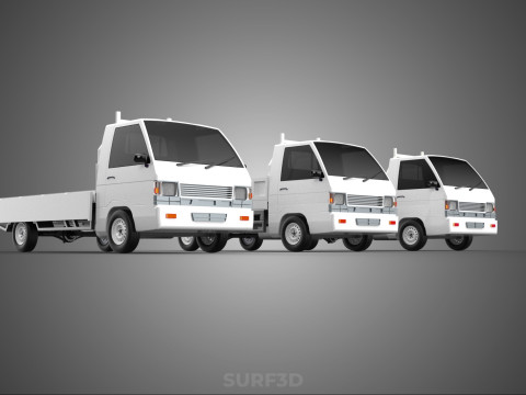 COLLECTION 3 WAY WIDE DECK DROP SIDE LOAD BED BODY PICKUP TRUCK Model 3D