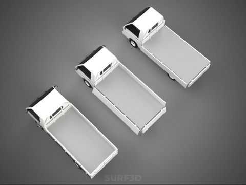 COLLECTION 3 WAY WIDE DECK DROP SIDE LOAD BED BODY PICKUP TRUCK Model 3D