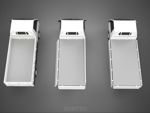 COLLECTION 3 WAY WIDE DECK DROP SIDE LOAD BED BODY PICKUP TRUCK Model 3D