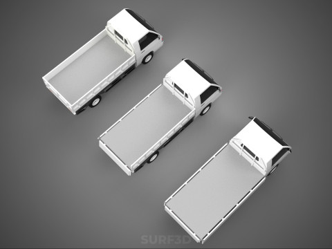 COLLECTION 3 WAY WIDE DECK DROP SIDE LOAD BED BODY PICKUP TRUCK Model 3D