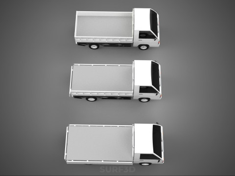 COLLECTION 3 WAY WIDE DECK DROP SIDE LOAD BED BODY PICKUP TRUCK Model 3D