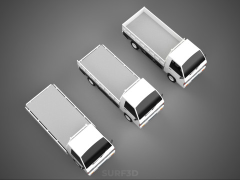 COLLECTION 3 WAY WIDE DECK DROP SIDE LOAD BED BODY PICKUP TRUCK Model 3D
