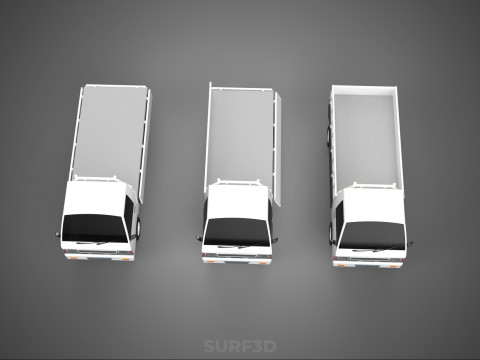 COLLECTION 3 WAY WIDE DECK DROP SIDE LOAD BED BODY PICKUP TRUCK Model 3D