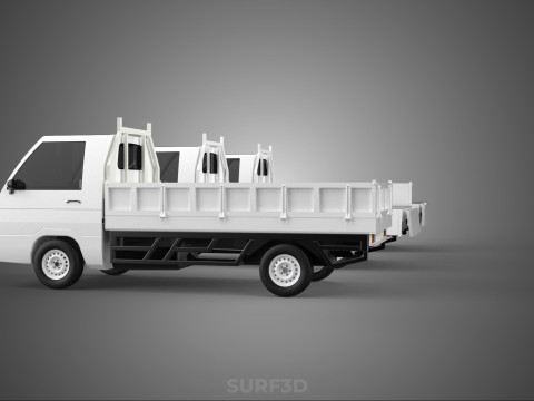 COLLECTION 3 WAY WIDE DECK DROP SIDE LOAD BED BODY PICKUP TRUCK Model 3D