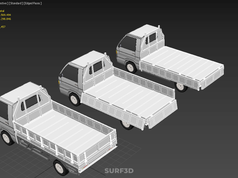 COLLECTION 3 WAY WIDE DECK DROP SIDE LOAD BED BODY PICKUP TRUCK Model 3D