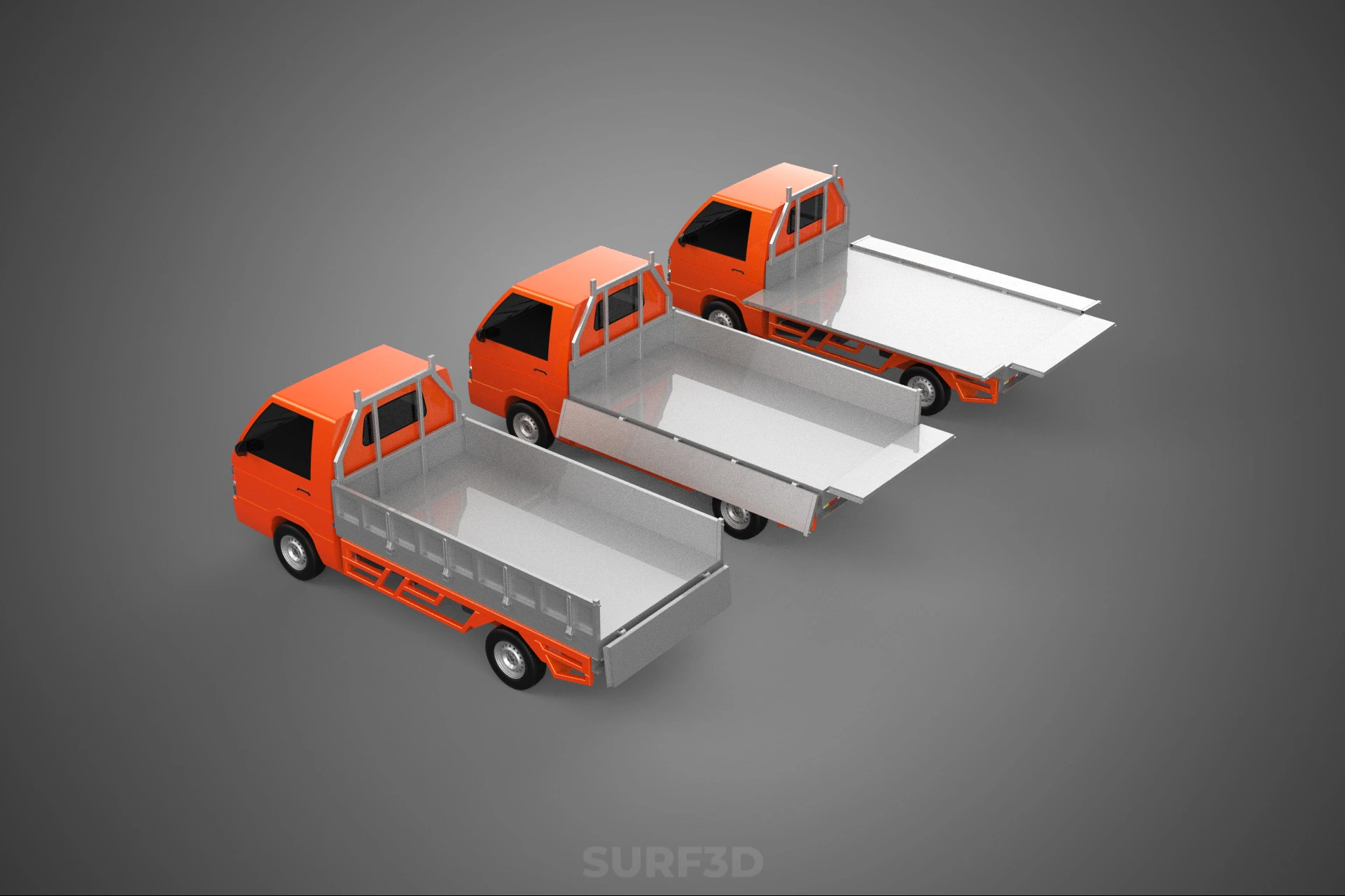 ALL MODE DROP SIDE BED BODY GATE DOOR PICKUP TRUCK WIDE DECK CAR 3D Model .c4d .max .obj .3ds .fbx .stl .blend 