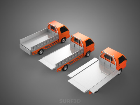 ALL MODE DROP SIDE BED BODY GATE DOOR PICKUP TRUCK WIDE DECK CAR 3D Model