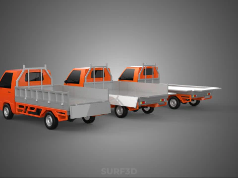 ALL MODE DROP SIDE BED BODY GATE DOOR PICKUP TRUCK WIDE DECK CAR 3D Model