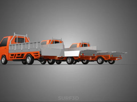 ALL MODE DROP SIDE BED BODY GATE DOOR PICKUP TRUCK WIDE DECK CAR 3D Model