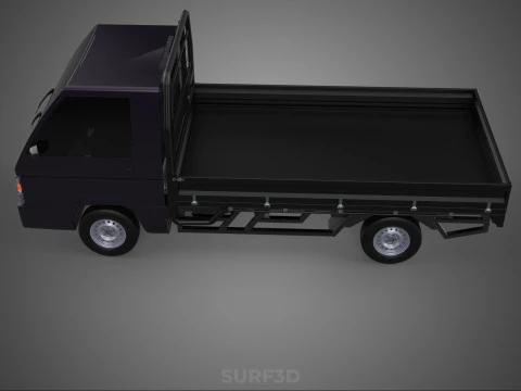 LOAD DROP SIDE BED DUMP BODY GATE DOOR PICKUP TRUCK WIDE DECK 3D Model