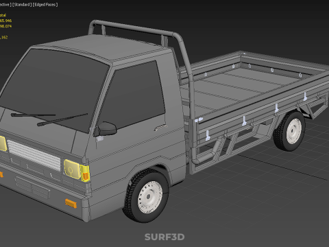 LOAD DROP SIDE BED DUMP BODY GATE DOOR PICKUP TRUCK WIDE DECK Modèle 3D