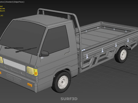 LOAD DROP SIDE BED DUMP BODY GATE DOOR PICKUP TRUCK WIDE DECK 3D Model