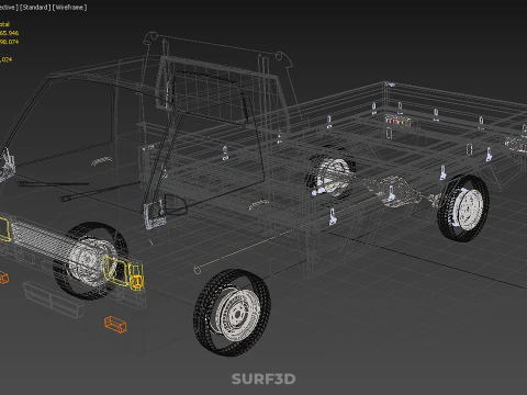 LOAD DROP SIDE BED DUMP BODY GATE DOOR PICKUP TRUCK WIDE DECK 3D Model