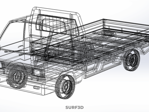 LOAD DROP SIDE BED DUMP BODY GATE DOOR PICKUP TRUCK WIDE DECK Modèle 3D