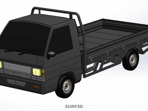 LOAD DROP SIDE BED DUMP BODY GATE DOOR PICKUP TRUCK WIDE DECK Modèle 3D