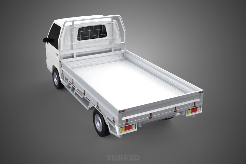 FLAT DECK BED PICKUP TRUCK CAR BOX DROP SIDE CARGO BODY GATE VAN 3Dモデル .c4d .max .obj .3ds .fbx .stl .blend 