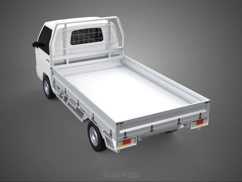 FLAT DECK CAMA PICKUP CAR BOX DROP SIDE CARGO BODY GATE VAN Modelo 3D