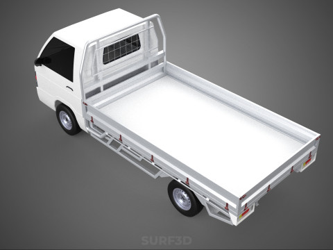 FLAT DECK BED PICKUP TRUCK CAR BOX DROP SIDE CARGO BODY GATE VAN 3Dモデル
