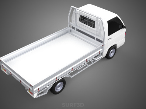 FLAT DECK BED PICKUP TRUCK CAR BOX DROP SIDE CARGO BODY GATE VAN 3Dモデル
