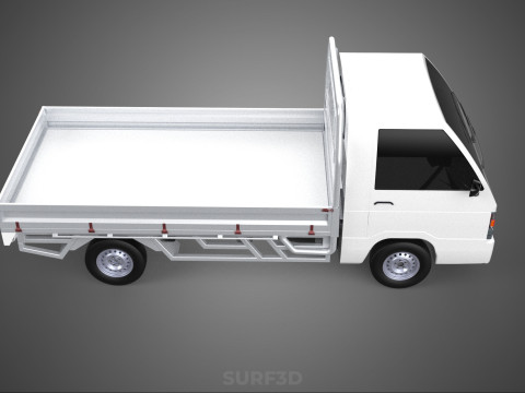 FLAT DECK BED PICKUP TRUCK CAR BOX DROP SIDE CARGO BODY GATE VAN 3Dモデル